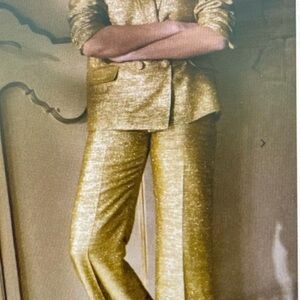 Sézane Shimmering Gold Women's Pantsuit